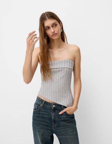 Top Bandeau Abertura Lateral Mujer L - Bershka - Modalova