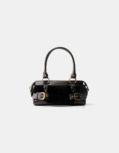 Bolso Mini Bowling Efecto Pelo Mujer - Bershka - Modalova