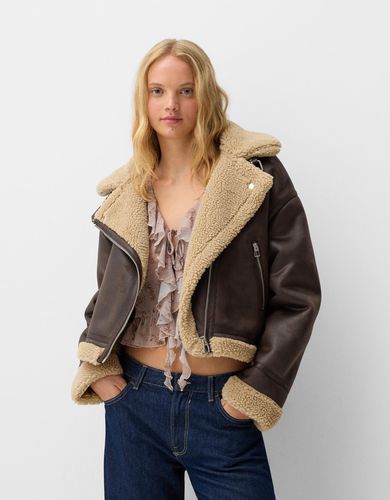 Cazadora Biker Doble Faz Mujer L - Bershka - Modalova