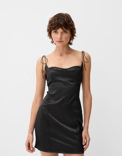 Vestido Mini Satén Mujer L - Bershka - Modalova