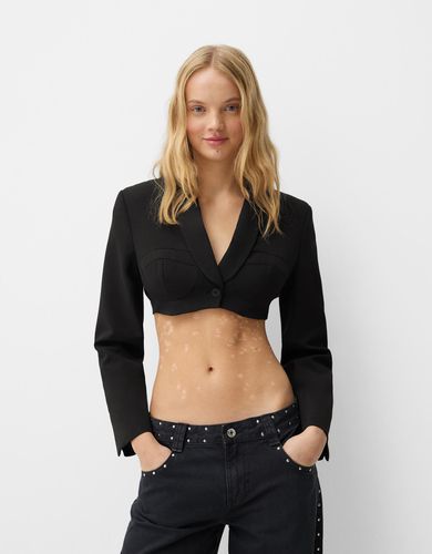 Blazer Cropped Mujer M - Bershka - Modalova