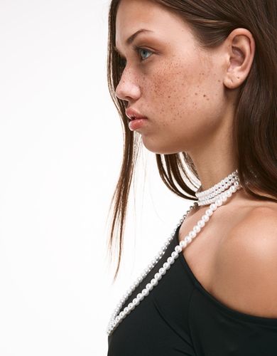 Bershka Collar Perlas Mujer Blanco - Bershka - Modalova