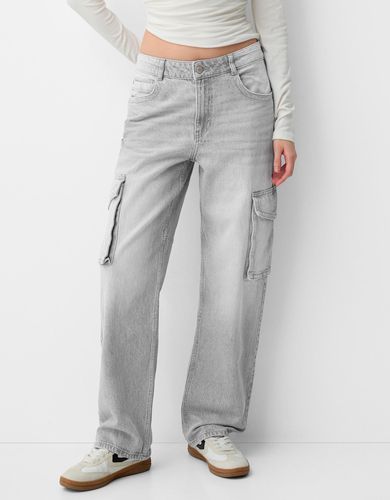 Jeans Cargo Straight Mujer 32 - Bershka - Modalova