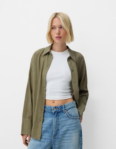 Camisa Bámbula Oversize Mujer L - Bershka - Modalova