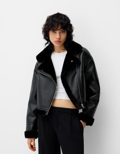 Cazadora Biker Doble Faz Mujer M - Bershka - Modalova