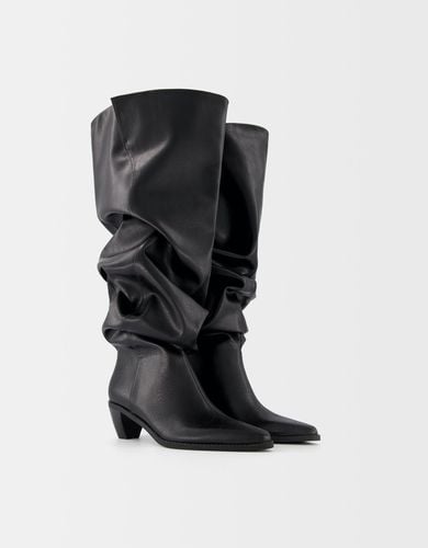 Bota Tacón Medio Slouchy Mujer 37 - Bershka - Modalova