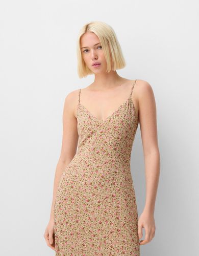 Vestido Midi Bámbula Volantes Print Mujer L - Bershka - Modalova