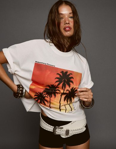 Miseta Manga Corta Print Mujer S " - Bershka - Modalova