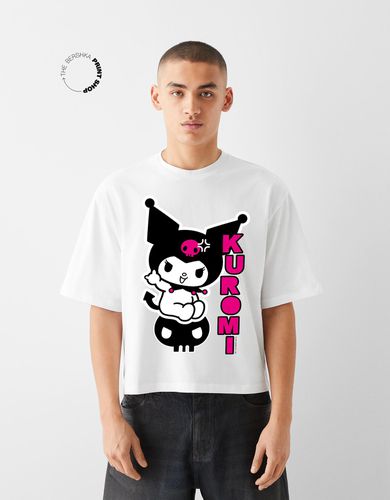 Camiseta Kuromi Manga Corta Relaxed Cropped Hombre Xs - Bershka - Modalova