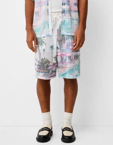 Bermuda X Paradiso Print Hombre L - Bershka - Modalova