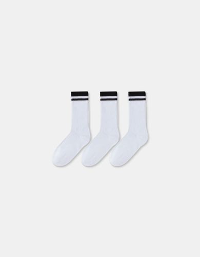 Pack 3 Calcetines Rayas Hombre - Bershka - Modalova