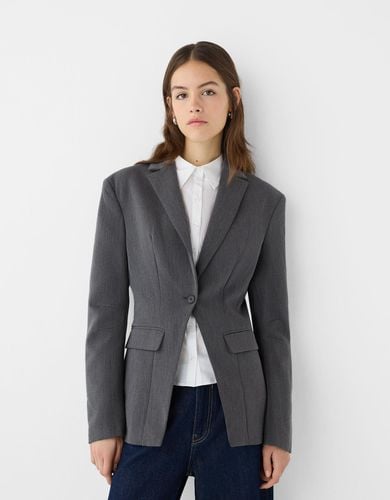 Blazer Entallada Bolsillos Mujer L - Bershka - Modalova