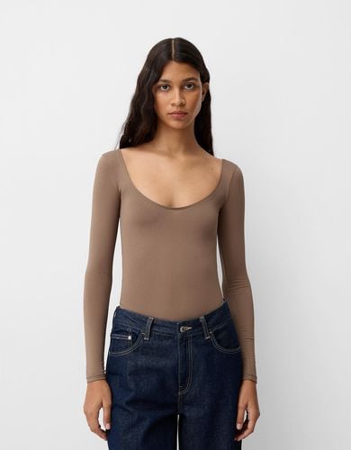 Body Manga Larga Cuello Barco Mujer L - Bershka - Modalova