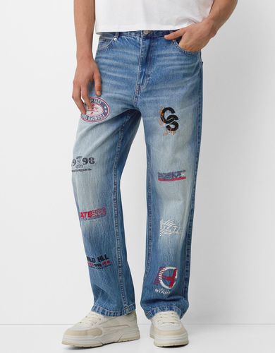 Jeans Baggy Print Hombre 32 - Bershka - Modalova