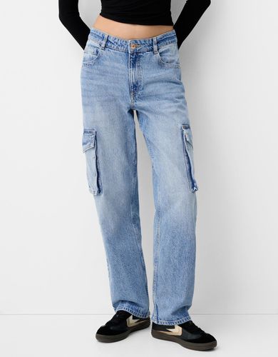 Jeans Cargo Straight Mujer 32 - Bershka - Modalova