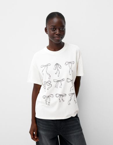 Camiseta Manga Corta Print Mujer S - Bershka - Modalova