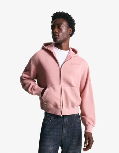 Rshka Sudadera Cremallera Cropped Bordado Hombre Xs " - Bershka - Modalova