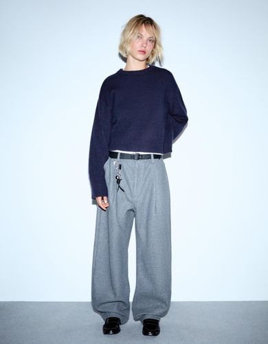 Ajo Rib Mujer L Azul" - Bershka - Modalova