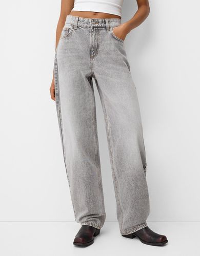 Bershka Jeans Balloon Mujer 36 Gris - Bershka - Modalova