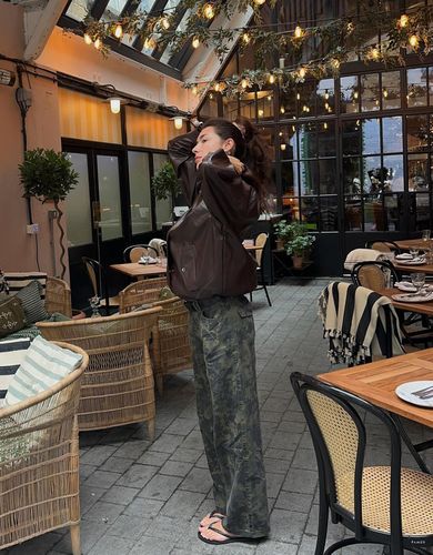 Ka Pantalón Straight Print Mujer 34 " - Bershka - Modalova