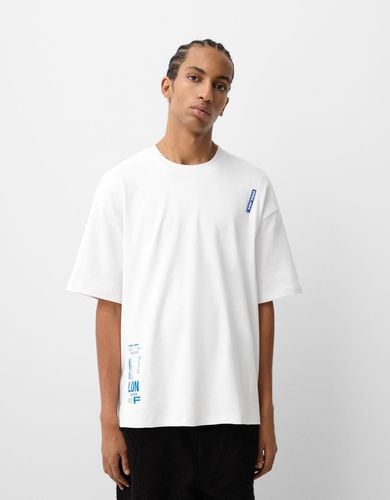 Camiseta Pan Am Manga Corta Print Hombre L - Bershka - Modalova