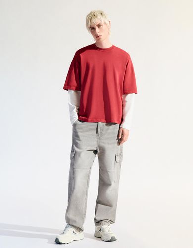 Jeans Baggy Cargo Hombre 40 - Bershka - Modalova