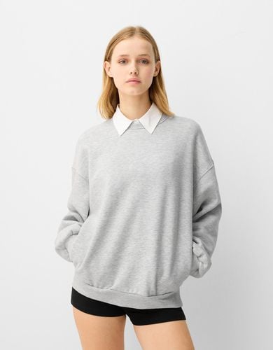 Sudadera Oversize Bolsillos Laterales Mujer M - Bershka - Modalova