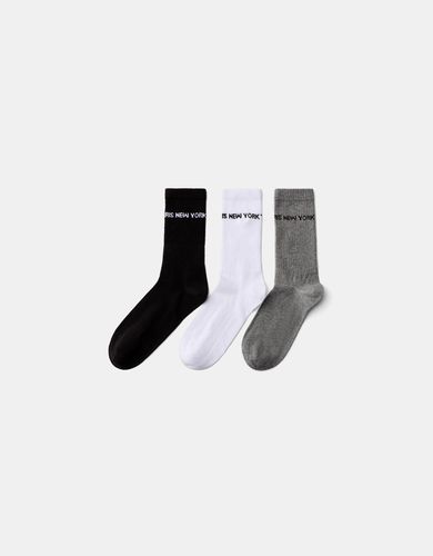 Pack 3 Calcetines Print Hombre - Bershka - Modalova