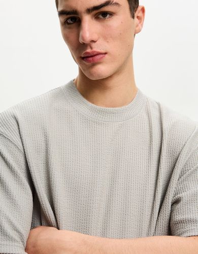 Camiseta Manga Corta Seersucker Hombre M - Bershka - Modalova
