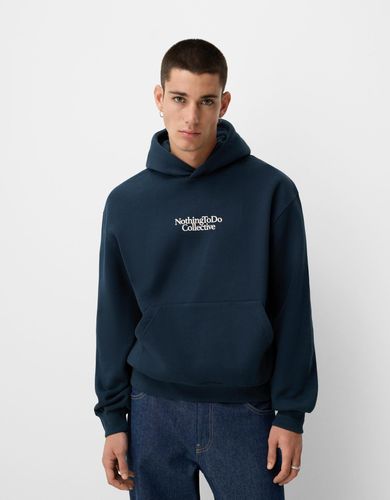 Sudadera Capucha Oversize Print Hombre L - Bershka - Modalova