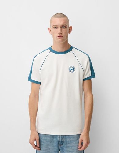 Camiseta Manga Corta Ranglán Waffle Retro Sport Hombre M - Bershka - Modalova