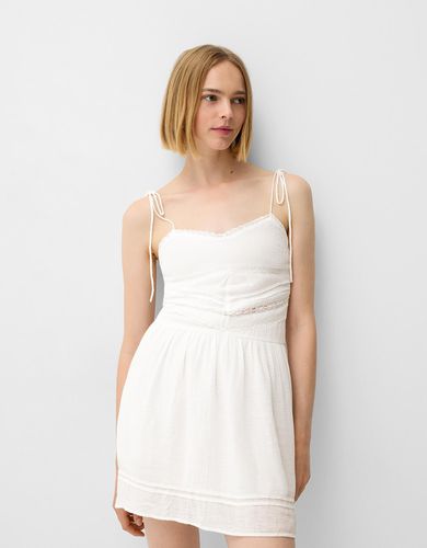 Vestido Mini Rústico Mujer Xs - Bershka - Modalova