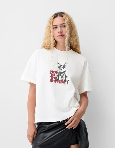 Camiseta Manga Corta Print Mujer Xl - Bershka - Modalova