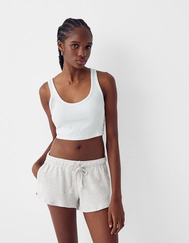 Bershka Short Gofrado Mujer L Gris - Bershka - Modalova