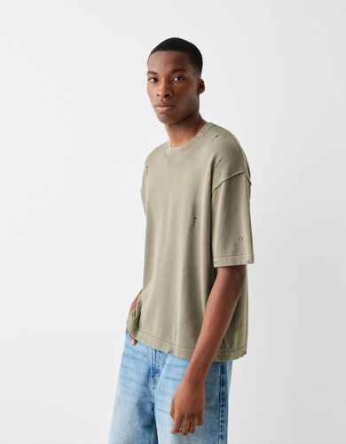 Camiseta Manga Corta Lavada Hombre M 0 - Bershka - Modalova