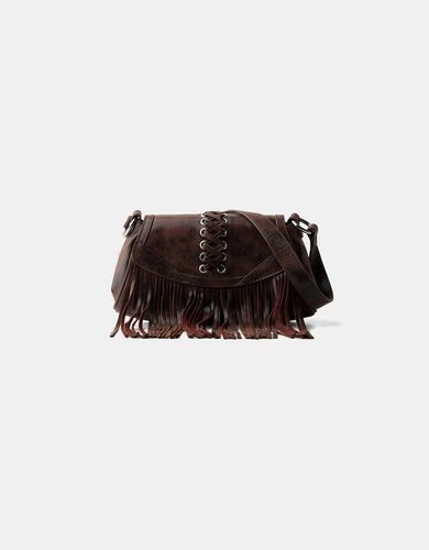 Bolso Piel Tachas Mujer - Bershka - Modalova