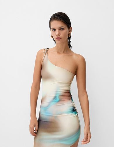 Vestido Midi Asimétrico Estampado Mujer L - Bershka - Modalova