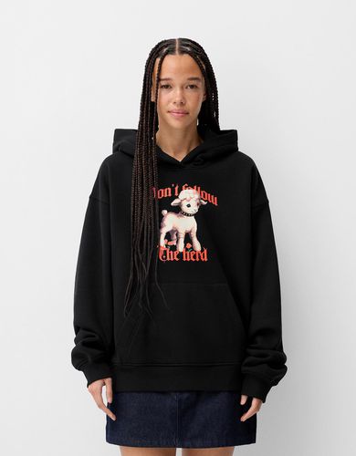 Sudadera Capucha Print Mujer L - Bershka - Modalova