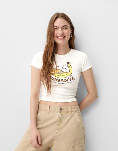 Camiseta Bananya Manga Corta Mujer 10-12 - Bershka - Modalova