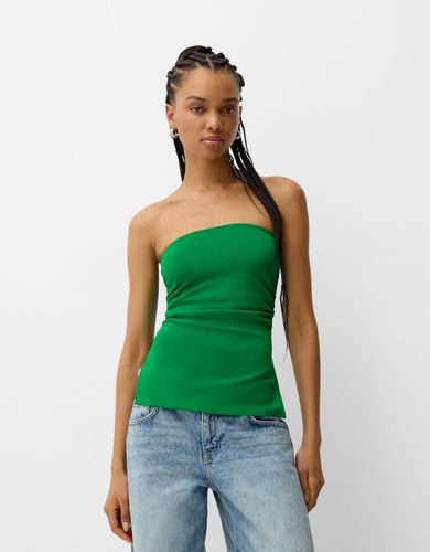 Top Bandeau Punto Roma Frunce Mujer M - Bershka - Modalova