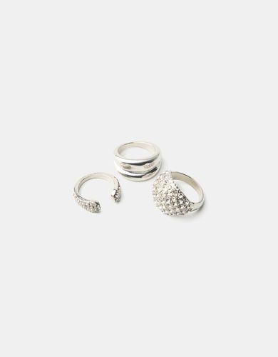 Pack 3 Anillos Signature Edition Mujer S - Bershka - Modalova