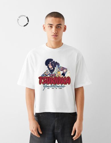 Camiseta Tsukioka Yoshitoshi Manga Corta Cropped Hombre M - Bershka - Modalova