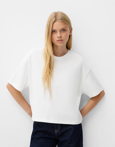 Camiseta Manga Corta Boxy Fit Mujer L - Bershka - Modalova