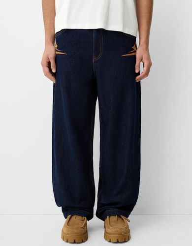 Jeans Baggy Bordado Hombre 36 - Bershka - Modalova