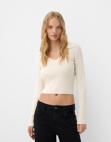 Jersey Cuello Polo Ajustado Mujer L - Bershka - Modalova