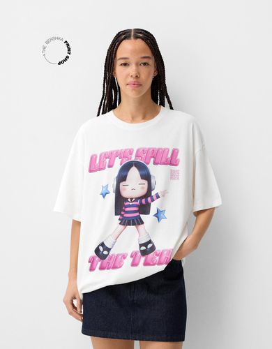 Camiseta Wearable Art Manga Corta Oversize Mujer L - Bershka - Modalova