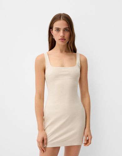 Vestido Mini Ajustado Efecto Piel Mujer Xl - Bershka - Modalova