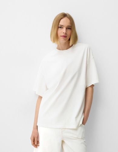 Camiseta Manga Corta Oversize Mujer L - Bershka - Modalova