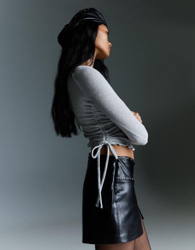 A Frunce Mujer S Gris" - Bershka - Modalova