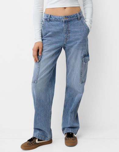 Jeans Straight Cargo Mujer 38 - Bershka - Modalova